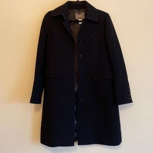 JCrew Size 8 Black Double Cloth Pea Coat